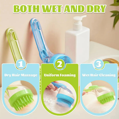 2-in-1 Pet Bath Brush with Integrated Shampoo Dispenser for Dogs and Cats - Ideal for Long and Short Hair Breeds