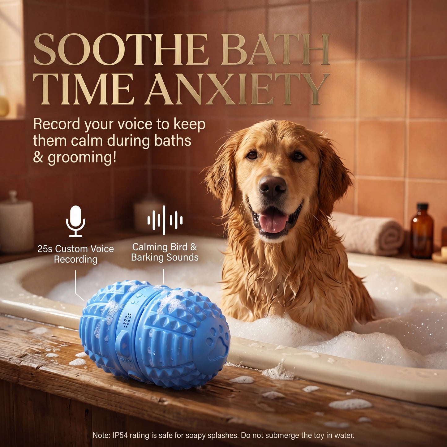 Interactive Automatic Moving Dog Toy with Dual Motors, Voice Recording, and Water Resistance - Rechargeable Pet Play Ball with Rope for Small to Medium Dogs