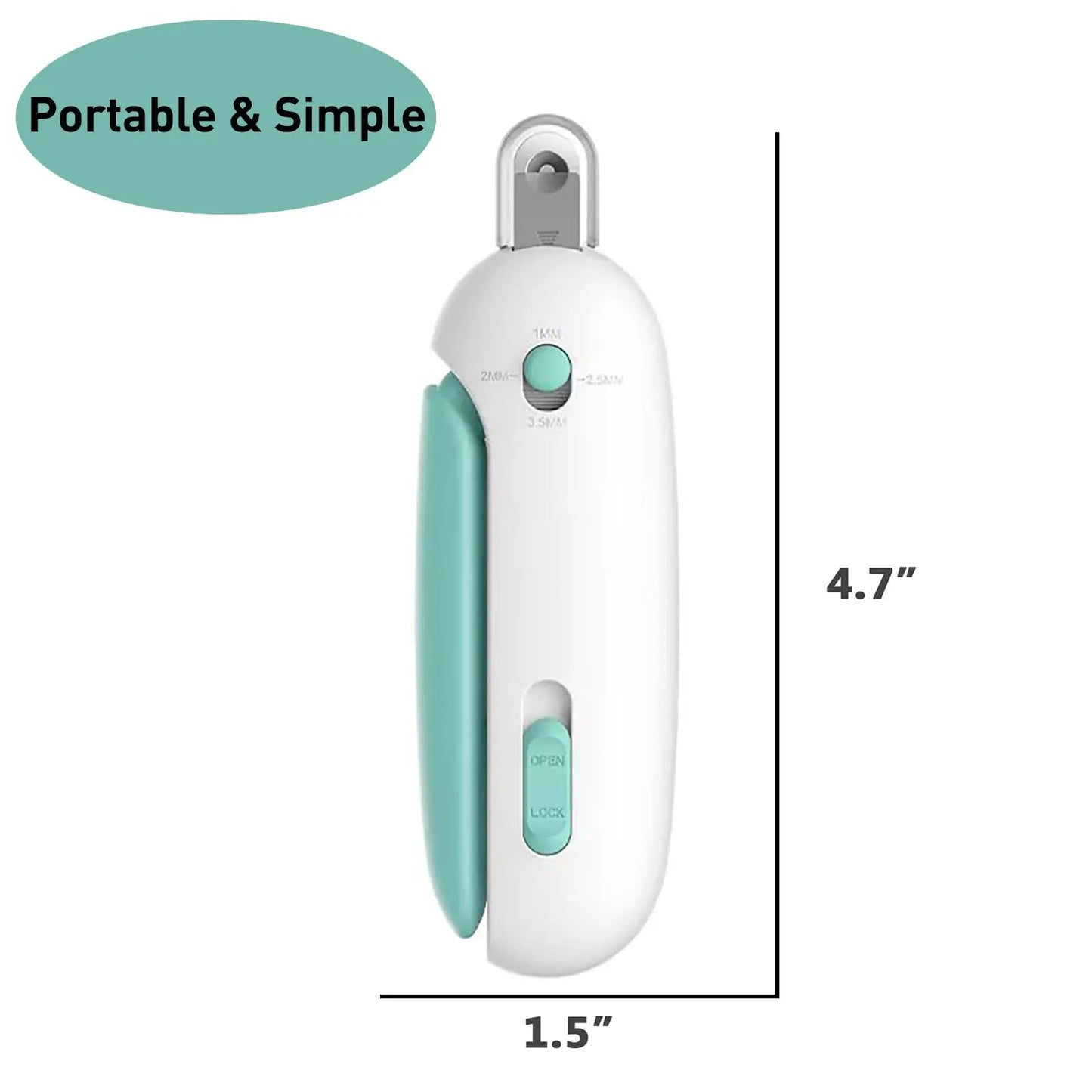 Cat Nail Clipper and Trimmer with Clipping Debris Storage, Adjustable Sizes, Hidden Nail File, and Round Hole Blade for Safe Grooming