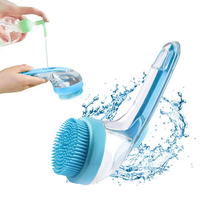 2-in-1 Pet Bath Brush with Integrated Shampoo Dispenser for Dogs and Cats - Ideal for Long and Short Hair Breeds