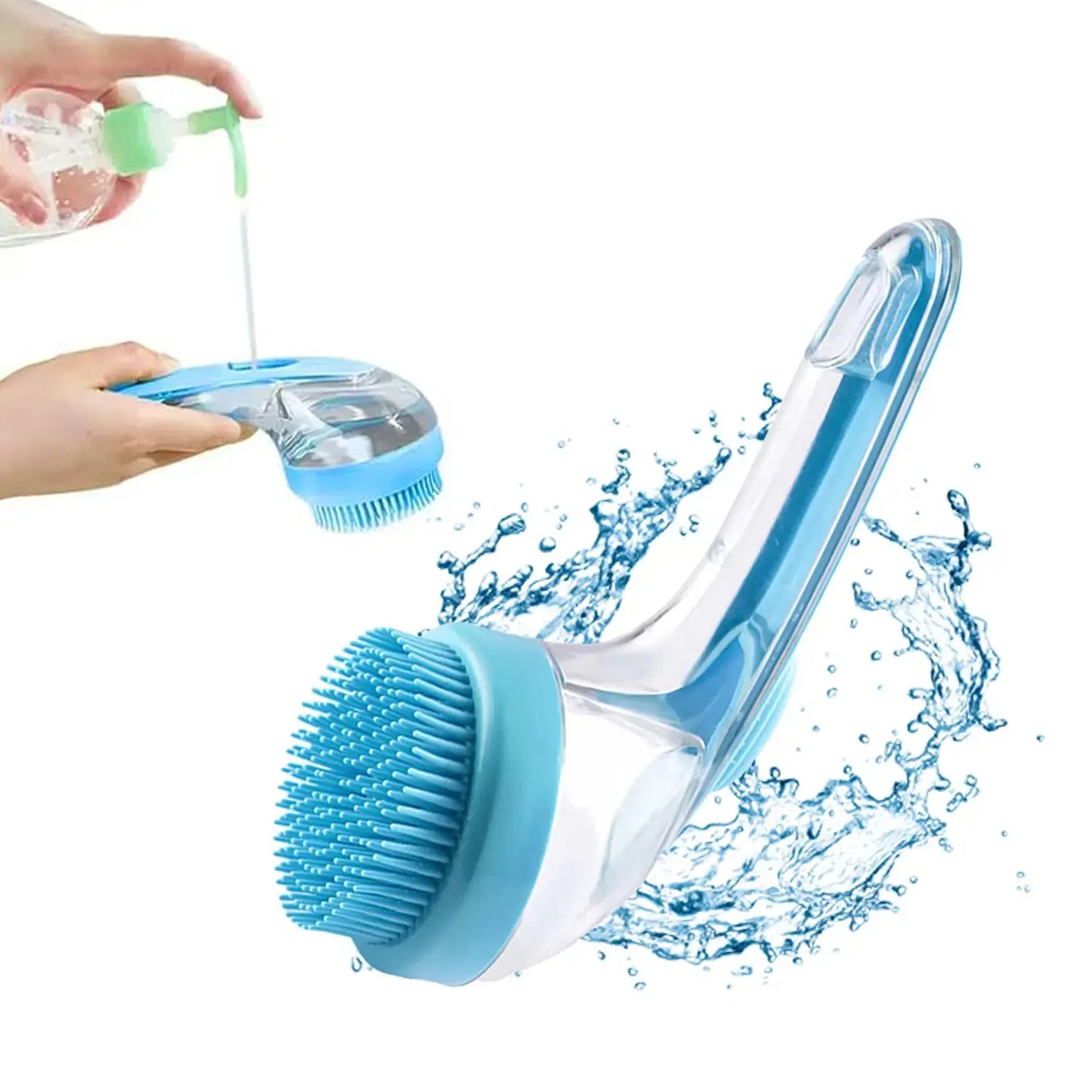 2-in-1 Pet Bath Brush with Integrated Shampoo Dispenser for Dogs and Cats - Ideal for Long and Short Hair Breeds