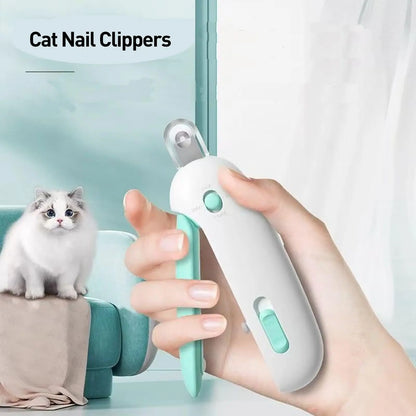 Cat Nail Clipper and Trimmer with Clipping Debris Storage, Adjustable Sizes, Hidden Nail File, and Round Hole Blade for Safe Grooming