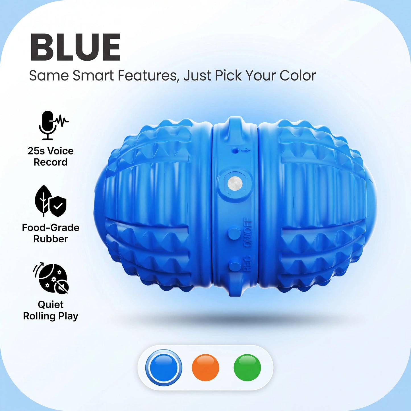 Interactive Automatic Moving Dog Toy with Dual Motors, Voice Recording, and Water Resistance - Rechargeable Pet Play Ball with Rope for Small to Medium Dogs