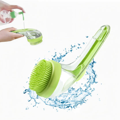 2-in-1 Pet Bath Brush with Integrated Shampoo Dispenser for Dogs and Cats - Ideal for Long and Short Hair Breeds